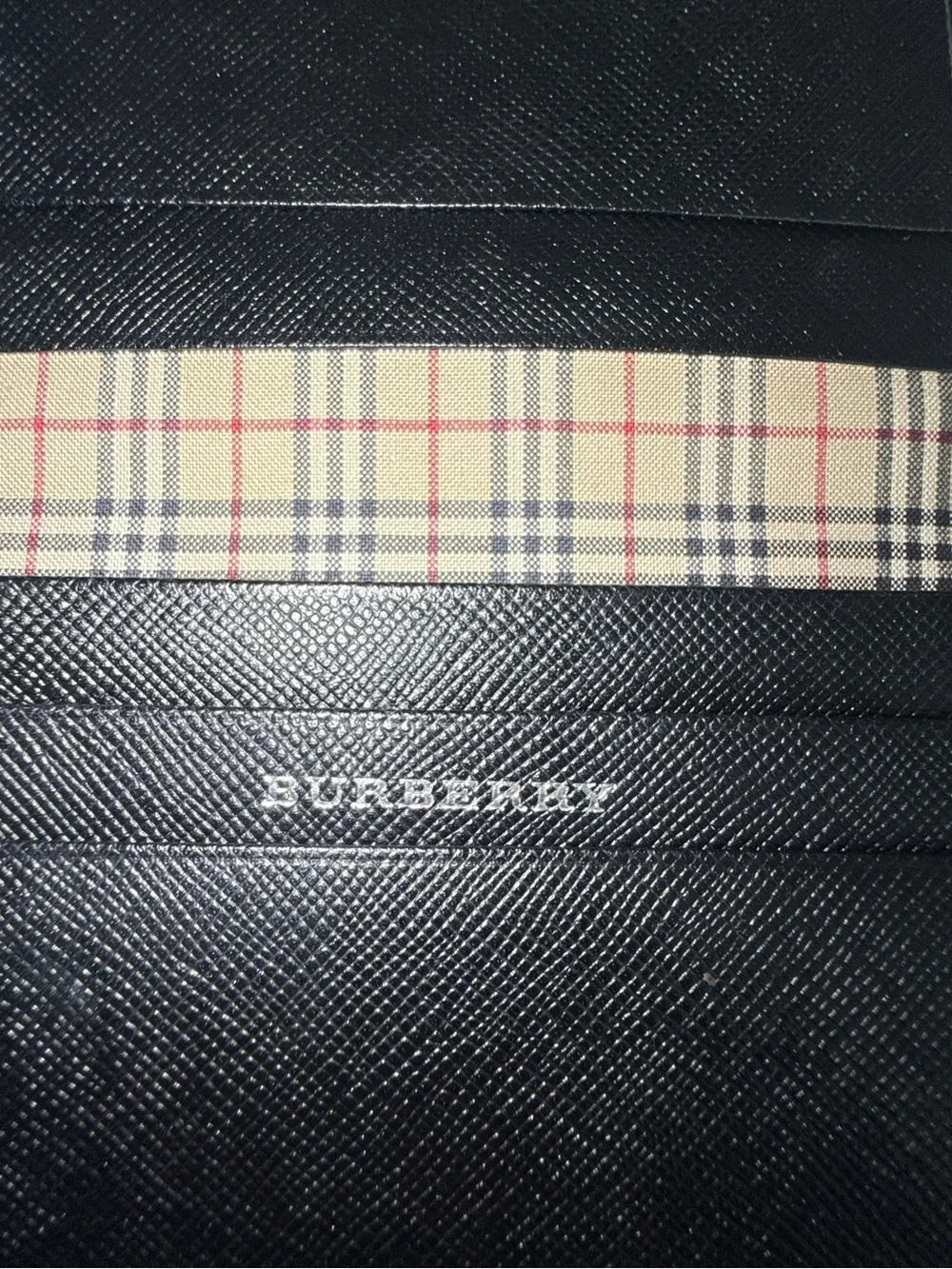 Burberry Black Saffiano Leather Card Sleeve w/COA